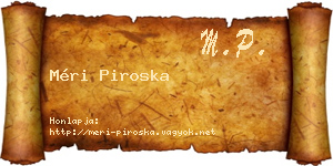 Méri Piroska névjegykártya